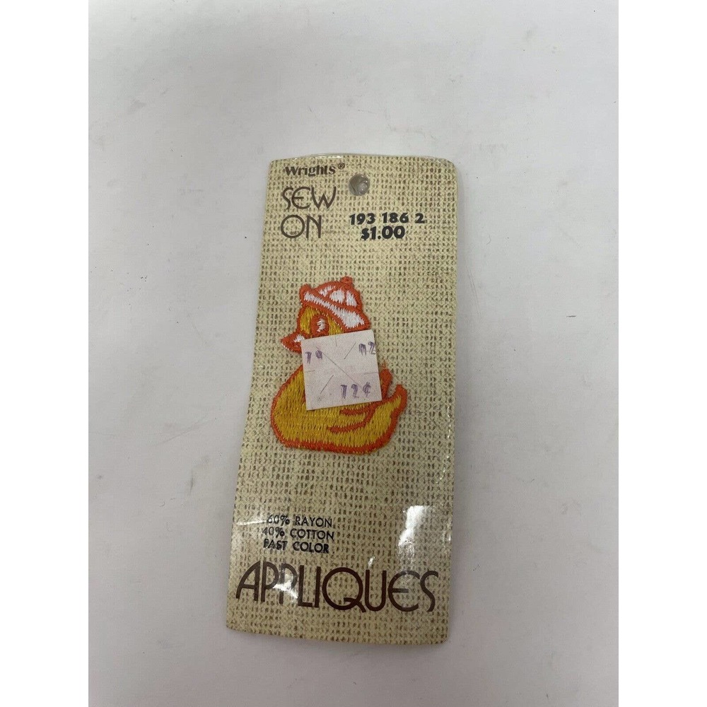 NEW Sew On Patch Vintage Yellow Duck with Hat Applique 1.25x1.75 Duckie Ducky